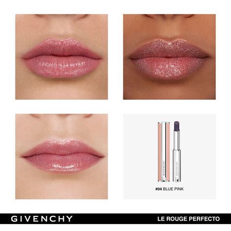 givenchy le rouge perfecto beautifying lip balm 04 blue pink|Givenchy rose cologne.